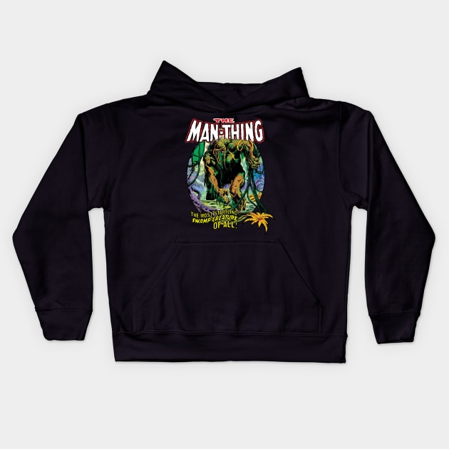 VINTAGE HORROR MAN-THING 1974 Kids Hoodie by AxLSTORE